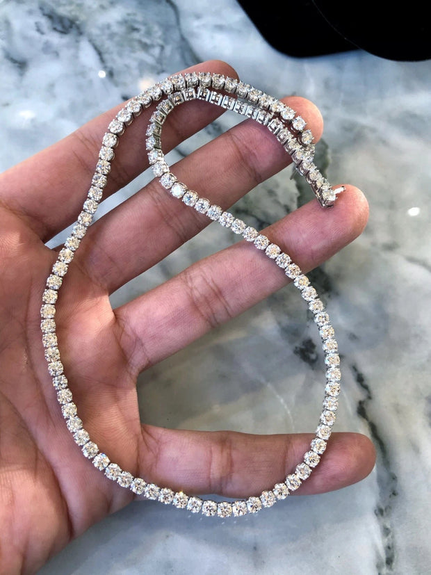 High-Brilliance Lab-Grown Round Diamond Necklace 9.34 CTW in 14K White Gold