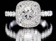 Lab-Grown 3.01 CTW Cushion-Cut Diamond Ring – 14K D–E VVS2 White Gold