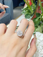 Lab-Grown 3.01 CTW Cushion-Cut Diamond Ring – 14K D–E VVS2 White Gold