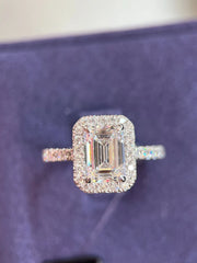 5.50 CTW Emerald-Cut Lab-Grown Diamond Ring in 14K White Gold – IGI Certified