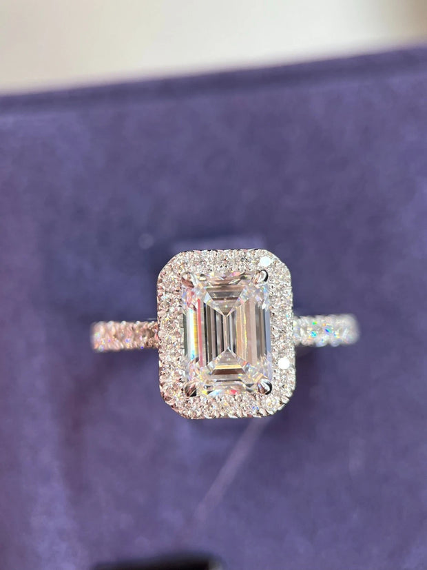 5.50 CTW Emerald-Cut Lab-Grown Diamond Ring in 14K White Gold – IGI Certified
