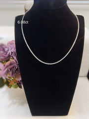 6.08 CTW Lab-Grown Diamond Tennis Necklace– D-E VS1-VVS2 in 14K White Gold