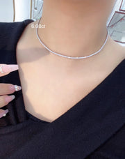 6.08 CTW Lab-Grown Diamond Tennis Necklace– D-E VS1-VVS2 in 14K White Gold