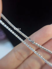 6.08 CTW Lab-Grown Diamond Tennis Necklace– D-E VS1-VVS2 in 14K White Gold