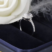 2.50 Carat Radiant Cut Lab Grown Diamond Ring with Side Stones in 14K White Gold