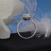 2.50 Carat Radiant Cut Lab Grown Diamond Ring with Side Stones in 14K White Gold