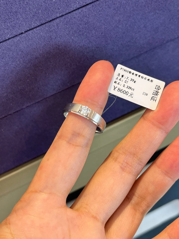 Lab-Grown Diamond Men’s Ring 0.33CTW 14k White Gold D-E VS-VVS2 Adjustable