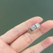 Bold Men’s Ring with 0.18 CTW Lab Grown Diamond in 14K White Gold